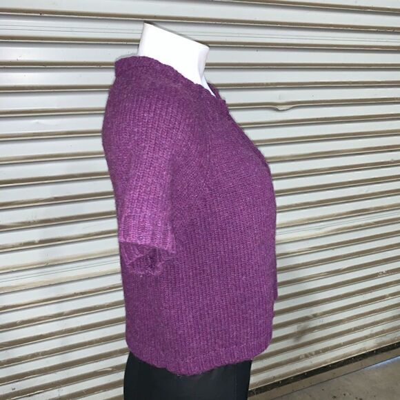Alexandra Bartlett purple wool blend cardigan with eyelet closure - Picture 6 of 7